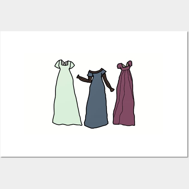 Regency Day Dress Trio Wall Art by LochNestFarm